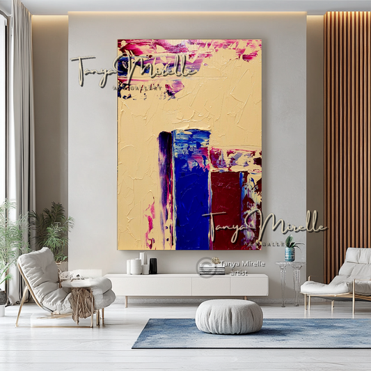 Abstract Wall Art - Modern Impasto Oil Painting on Canvas #9, No Frame