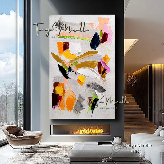 Large Abstract Impasto Painting - Textured Contemporary Home Decor #61