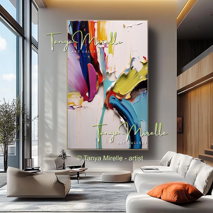 Colorful Textured Abstract Wall Art, Original Oil Painting #233
