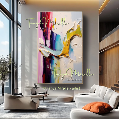 Colorful Textured Abstract Wall Art, Original Oil Painting #233