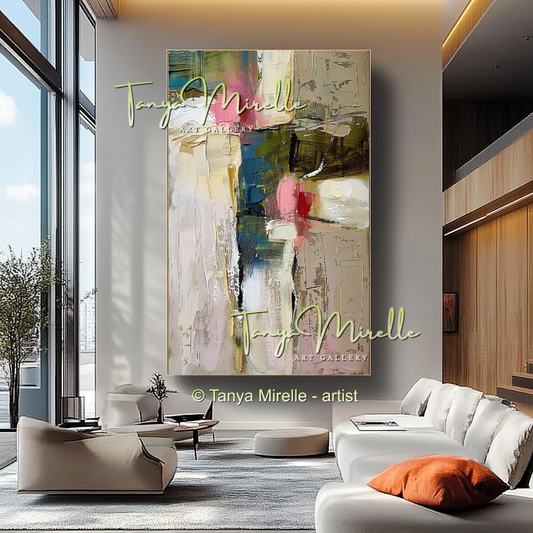 Abstract Impasto Oil Painting on Canvas #204