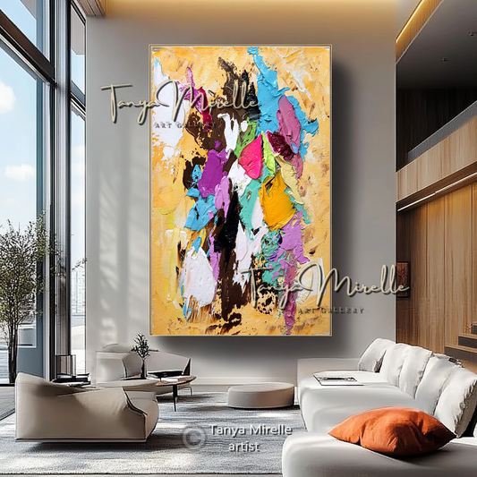 Large Abstract Impasto Painting - Textured Contemporary Wall Art Canvas #96