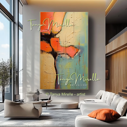 Large Textured Abstract Wall Art, Original Oil Painting #207