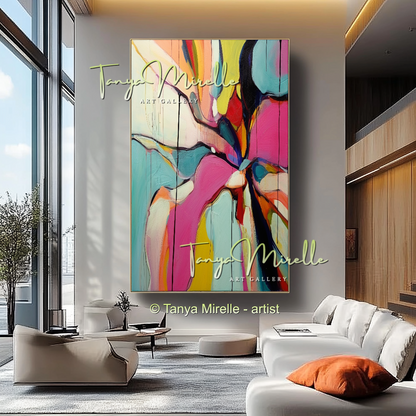 Large Textured Oil Painting, Modern Floral Artwork #217