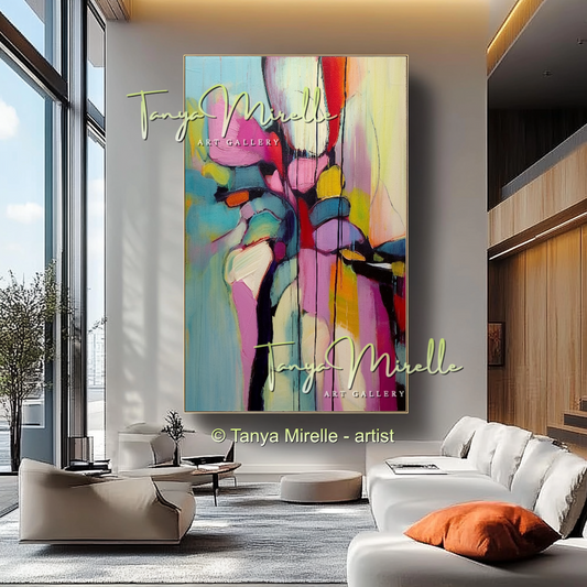 Large Textured Oil Painting, Modern Floral Artwork #217