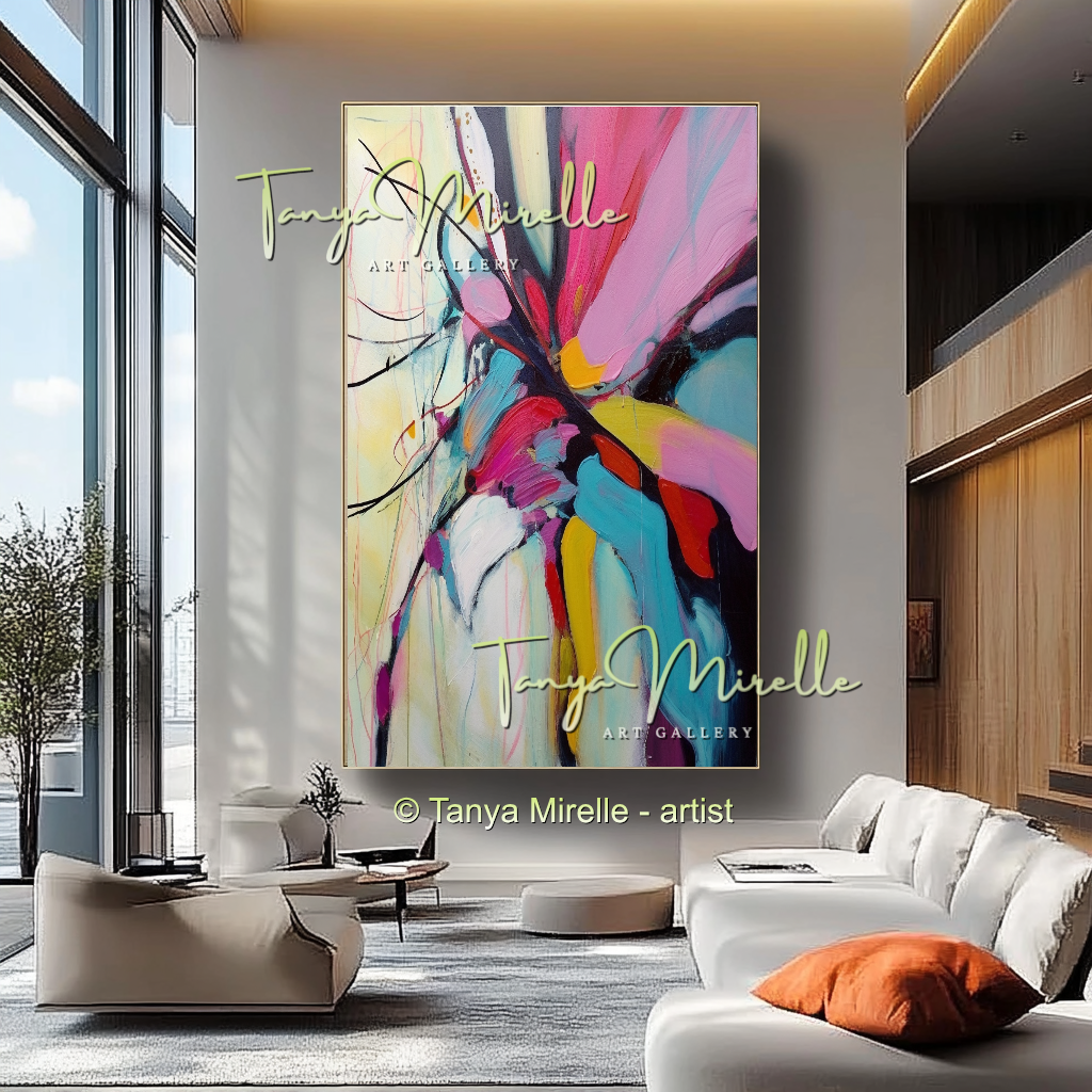 Large Textured Oil Painting, Modern Floral Artwork #217