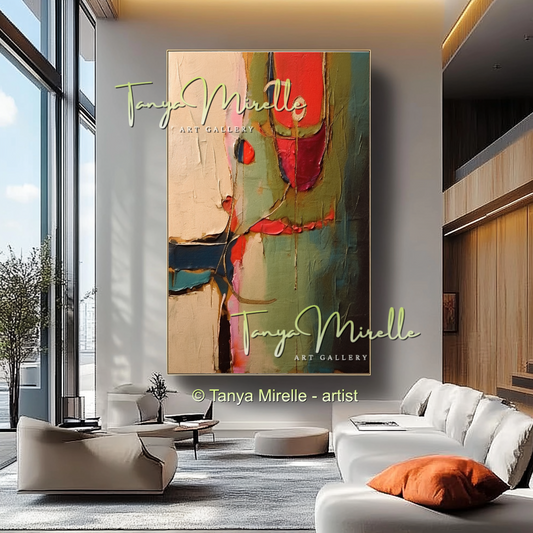 Modern Art Statement Piece, Textured Oil Painting #224