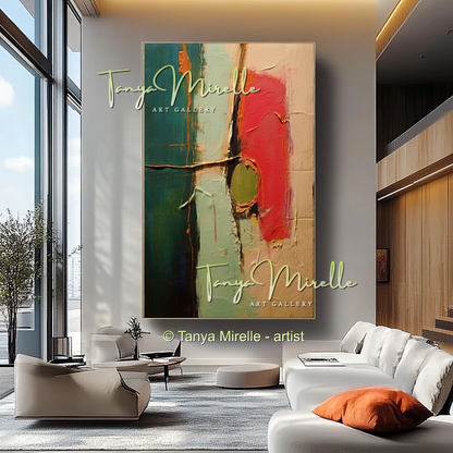 Modern Art Statement Piece, Textured Oil Painting #224