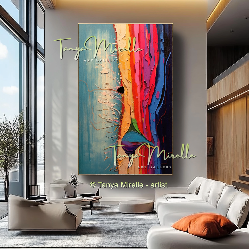 Abstract Impasto Oil Painting on Canvas, Modern Home Decor #226