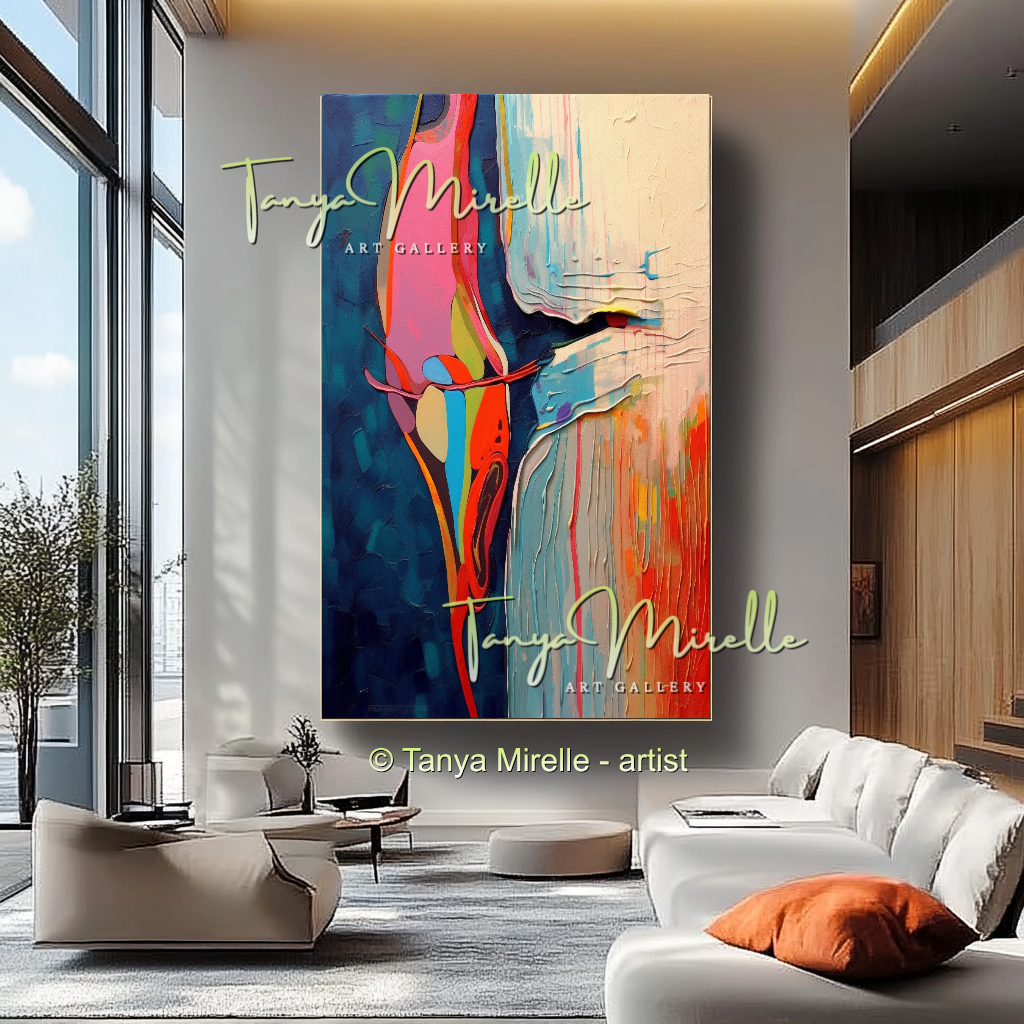 Abstract Impasto Oil Painting on Canvas, Modern Home Decor #226