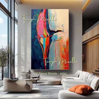 Abstract Impasto Oil Painting on Canvas, Modern Home Decor #226