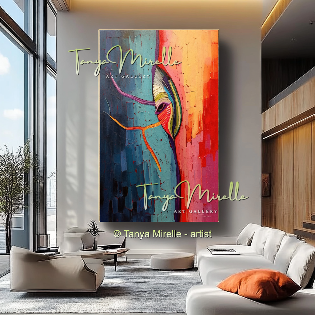 Abstract Impasto Oil Painting on Canvas, Modern Home Decor #226