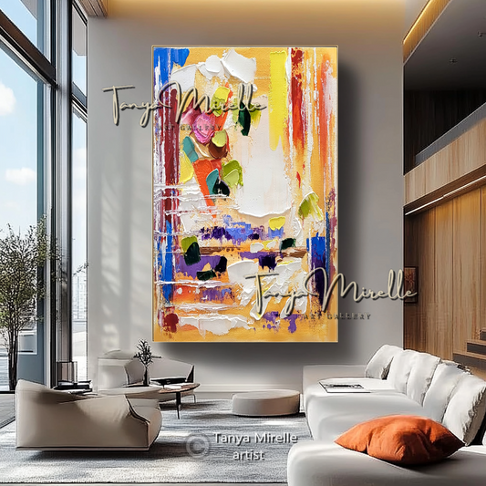 Colorful Abstract Impasto Painting - Textured Modern Wall Art on Canvas #83