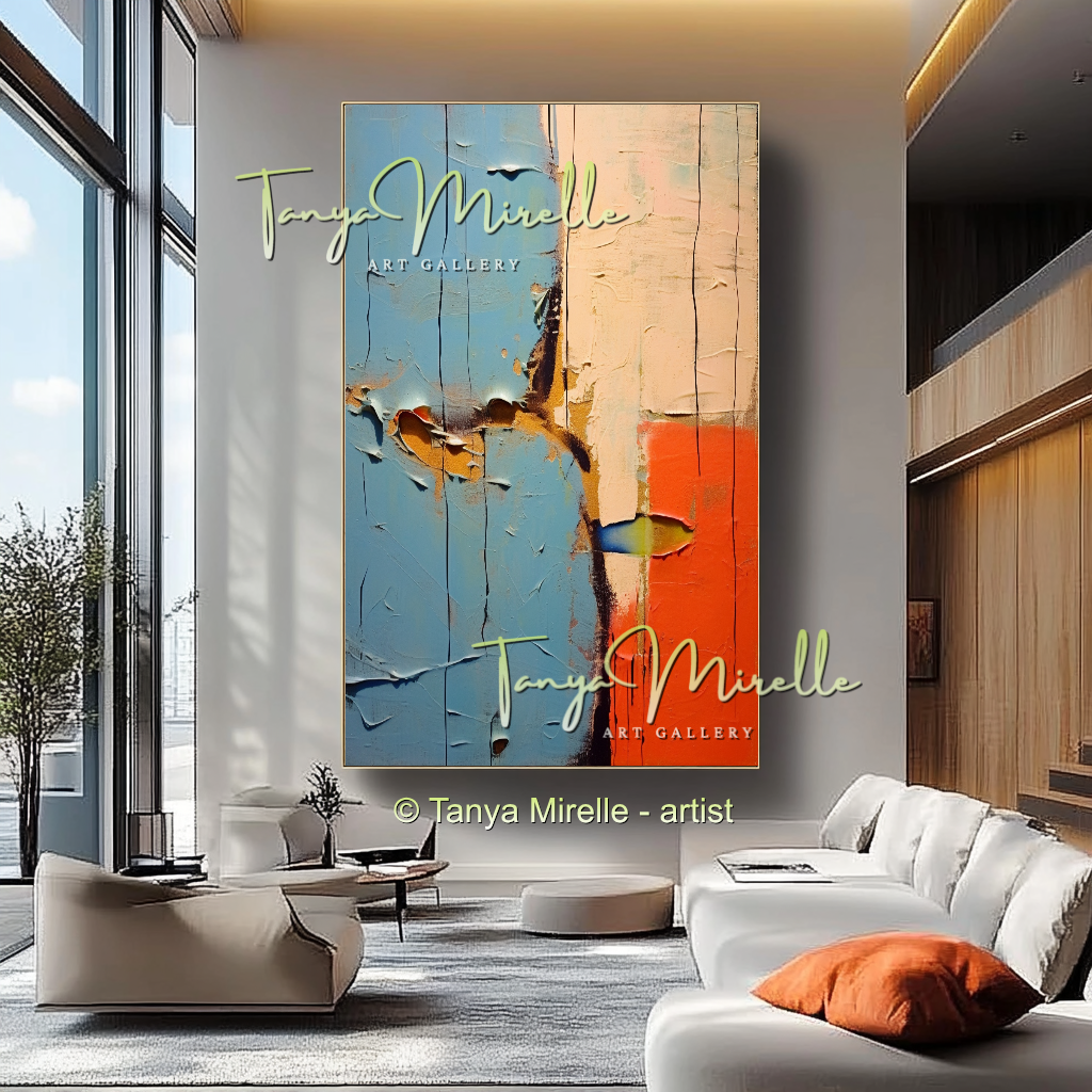 Abstract Impasto Oil Painting on Canvas, Modern Home Decor #227