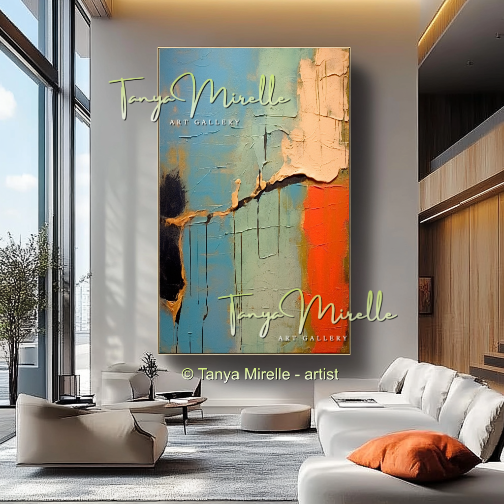 Abstract Impasto Oil Painting on Canvas, Modern Home Decor #227