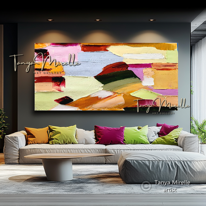Large Abstract Impasto Painting - Colorful Modern Wall Art on Canvas #72
