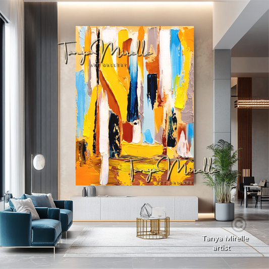 Modern Abstract Wall Art - Colorful Impasto Oil Painting on Canvas #22 abstract art abstract expressionism artistic gift colorful painting contemporary painting creative painting dreamy art fine art gallery art handmade painting high-relief art home decor home office decor impasto oil painting kaleidoscope art large wall art living room art modern wall art multicolor abstract original artwork textured canvas thick paint strokes unique decor vibrant colors