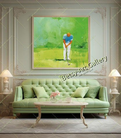Golfer Canvas Print, Modern Golf Wall Art