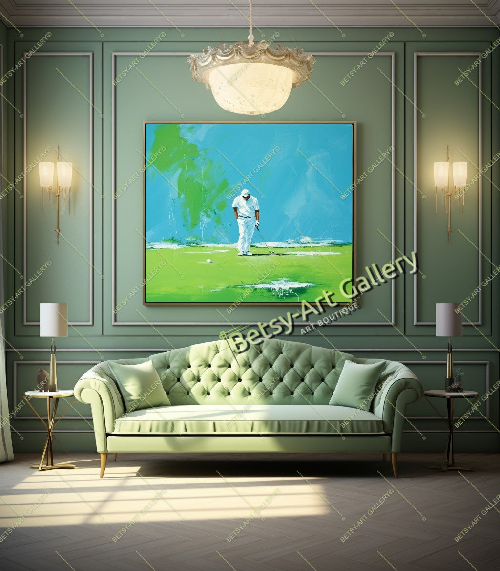 Golfer Canvas Print, Modern Golf Wall Art