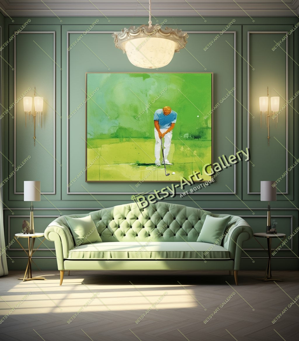 Golfer Canvas Print, Modern Golf Wall Art