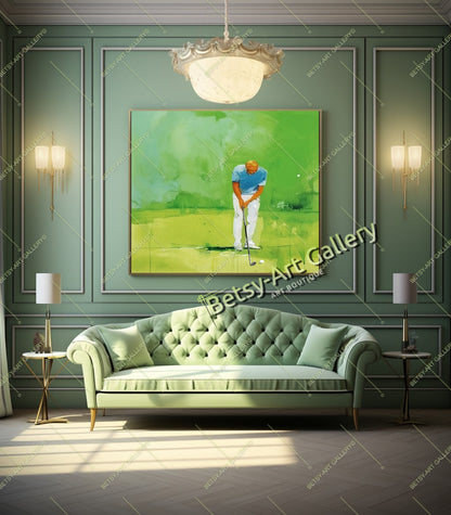 Golfer Canvas Print, Modern Golf Wall Art