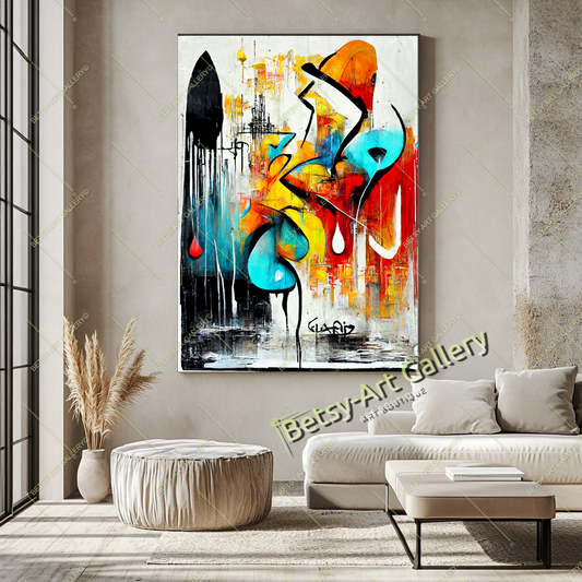Creative Abstract Canvas Print, Energetic Home Accent Wall Art