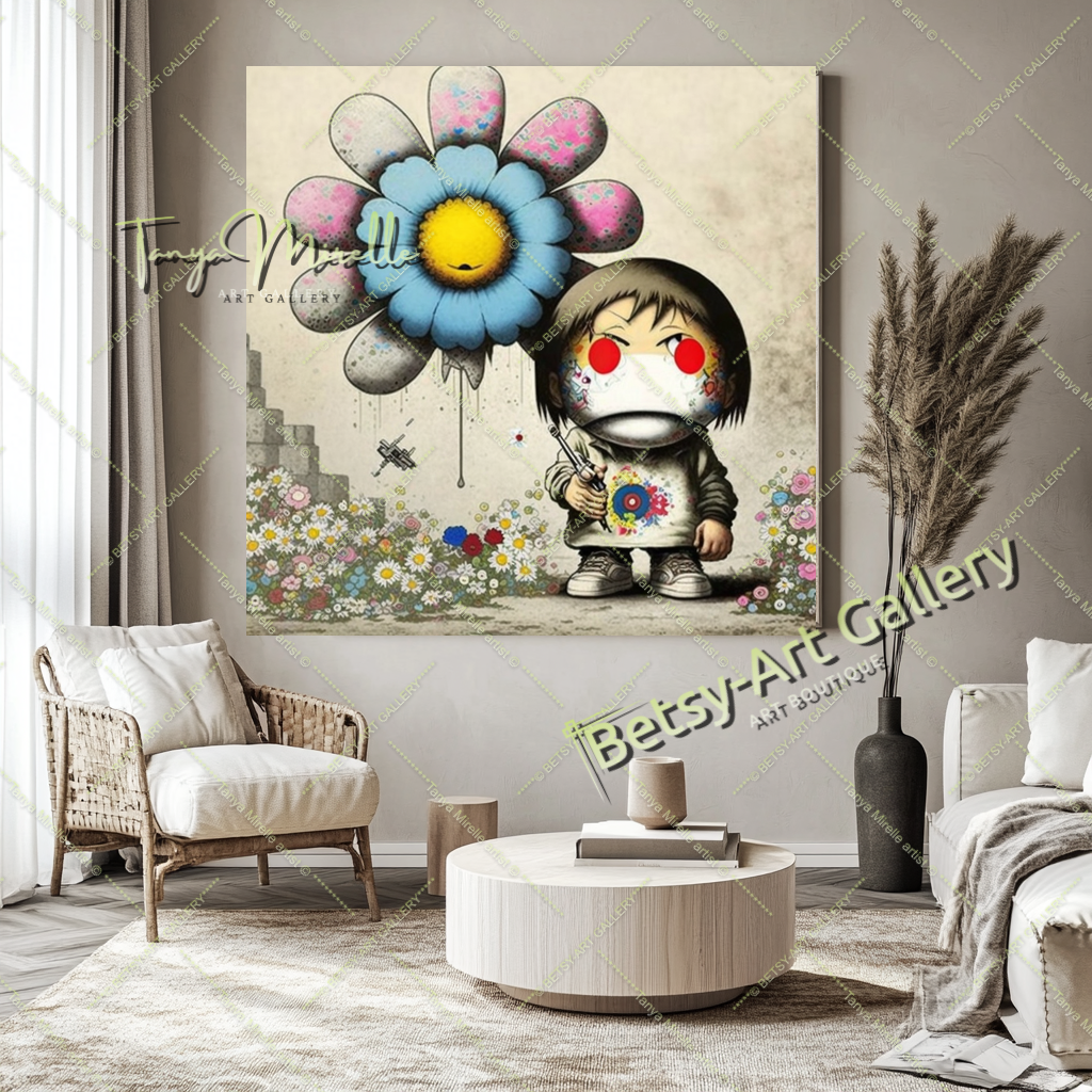 Girl with Red Heart Balloon – Street Art Banksy Inspired Canvas Print
