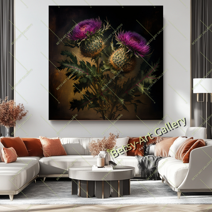 Thistle Flower Canvas Print - Wild Botanical Wall Art