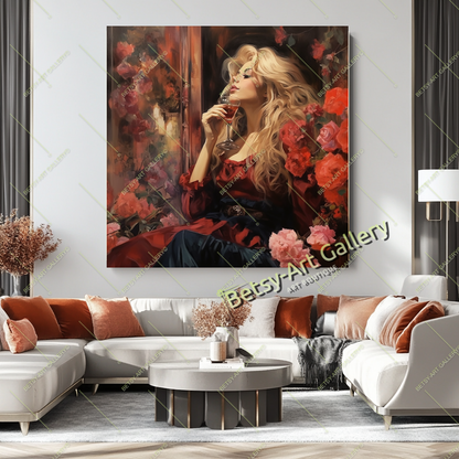 Glamorous Brigitte Bardot Canvas Art, Classic Retro Style Print