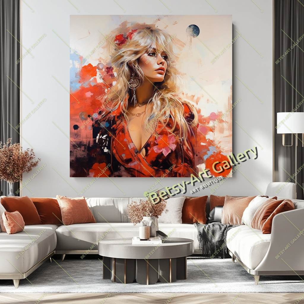 Glamorous Brigitte Bardot Canvas Art, Classic Retro Style Print