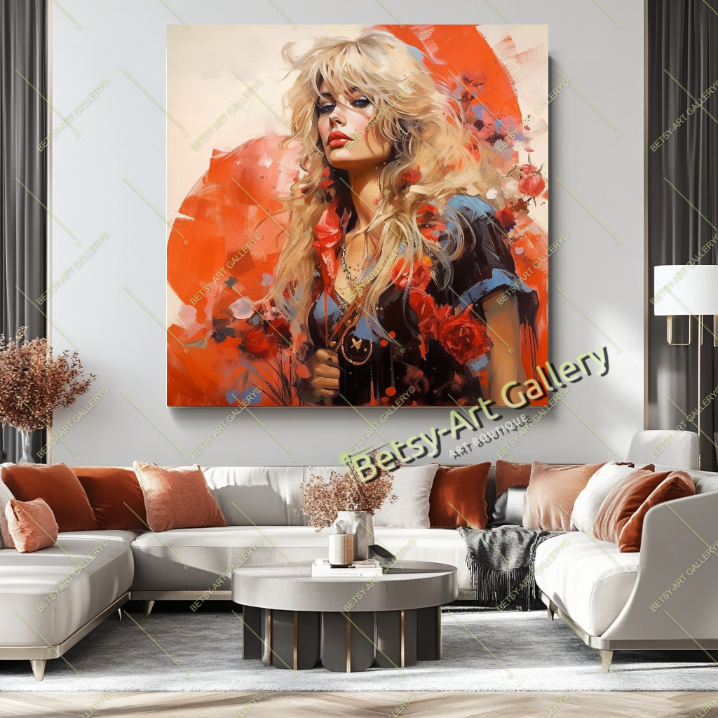 Glamorous Brigitte Bardot Canvas Art, Classic Retro Style Print