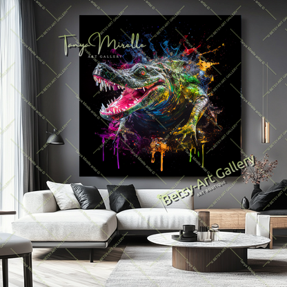 Colorful Crocodile Print – Contemporary Animal Printed Canvas