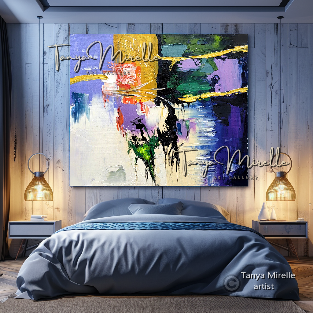 Vibrant Colorful Wall Art -  Modern Abstract Textured Painting #140