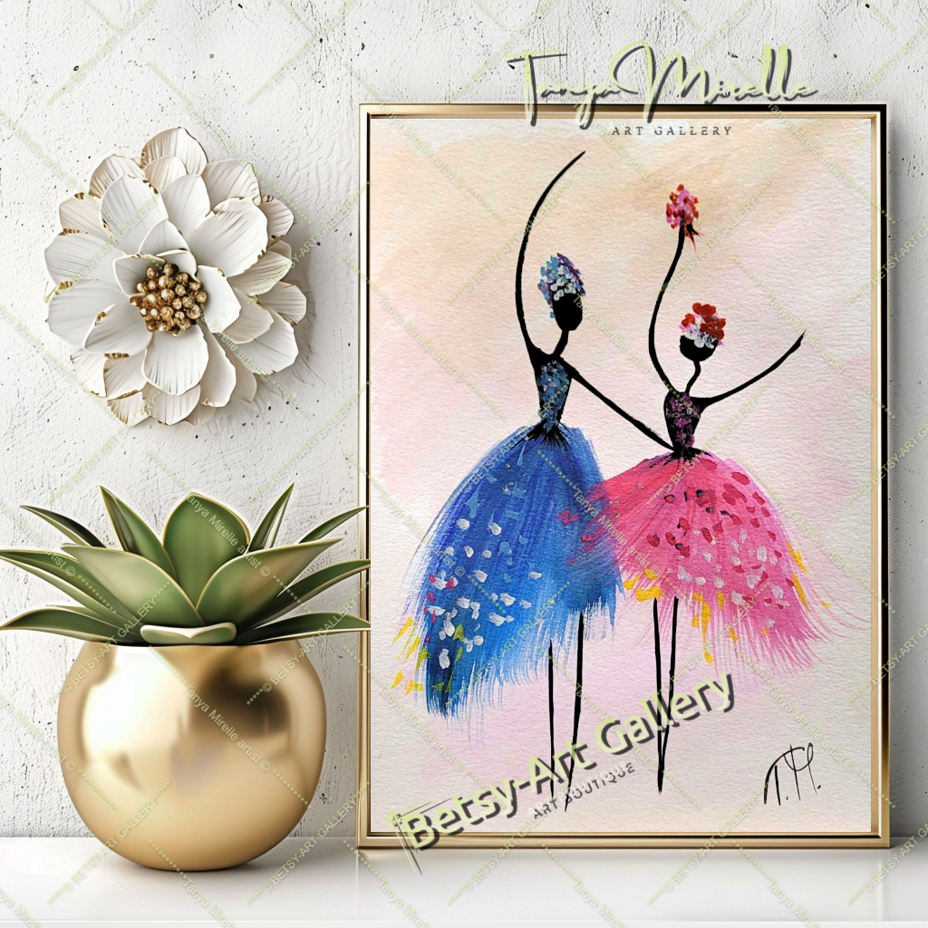 Original Watercolor Ballet Painting, Ballerina Dance Art No Frame abstract expressionism art for girls Ballerina Dance ballerina print ballet decor ballet painting birthday gift colorful painting dance wall art dancer illustration elegant art gift for mom modern art modern wall art paper painting small painting wall art home decor watercolor art watercolor painting