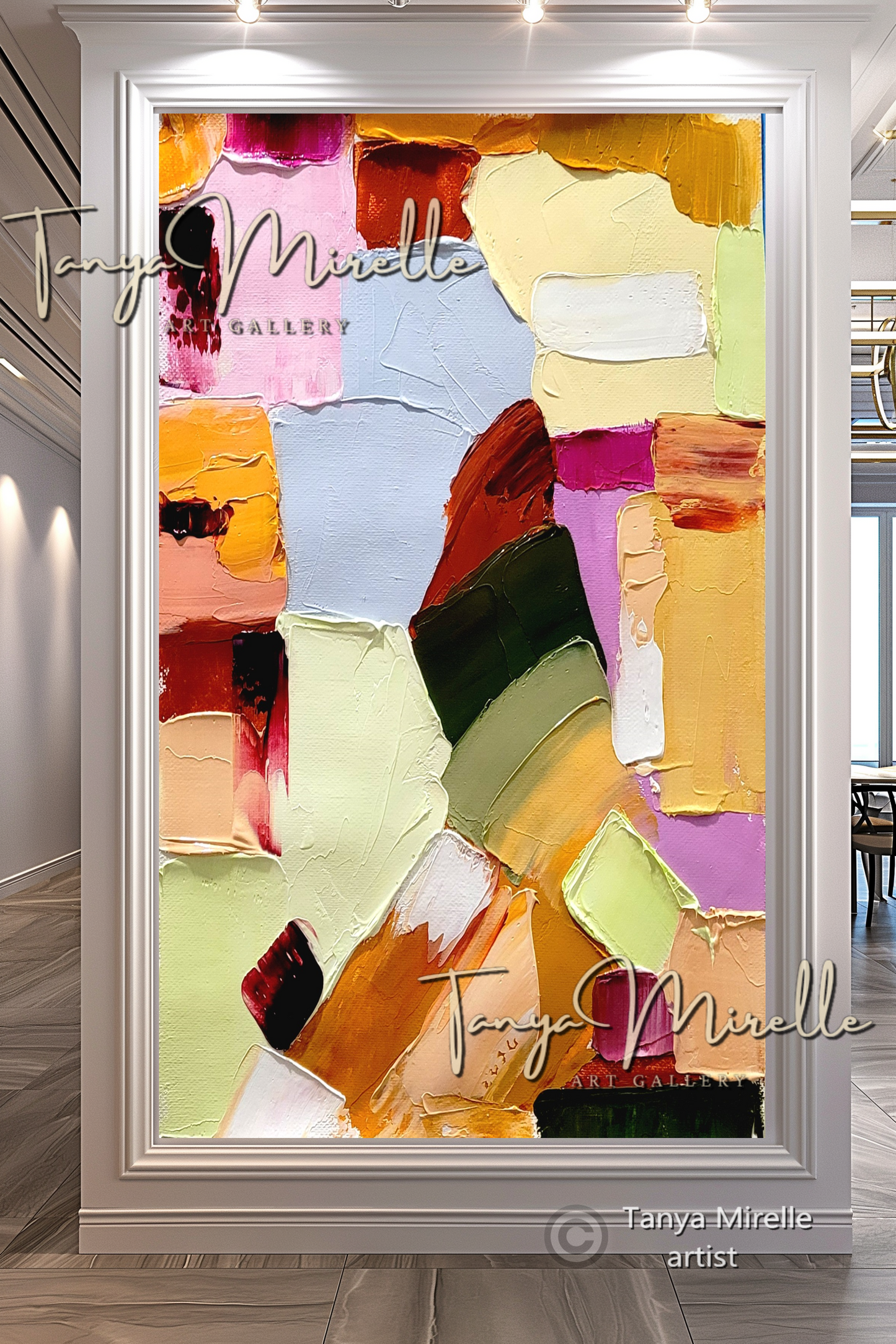 Large Abstract Impasto Painting - Colorful Modern Wall Art on Canvas #72