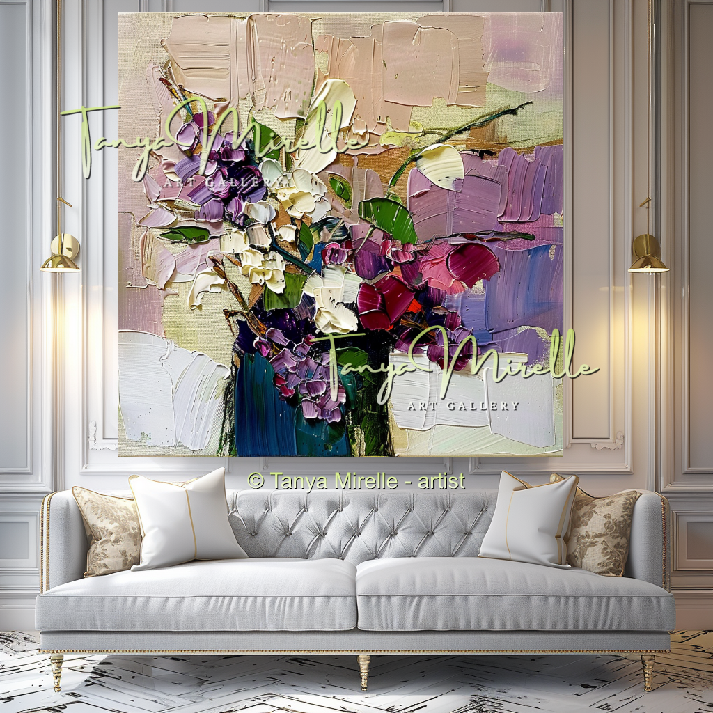 Original Flower Bouquet Oil Painting on Canvas #311