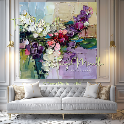 Original Flower Bouquet Oil Painting on Canvas #311