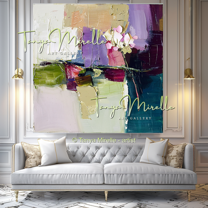 Textured Impasto Flower Wall Art on Canvas #312