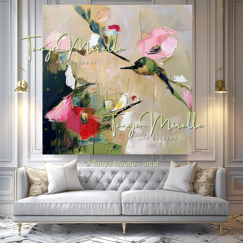 Elegant Floral Textured Canvas Artwork for Home #316