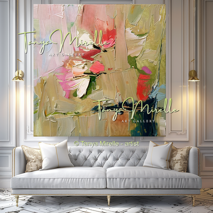 Elegant Floral Textured Canvas Artwork for Home #316