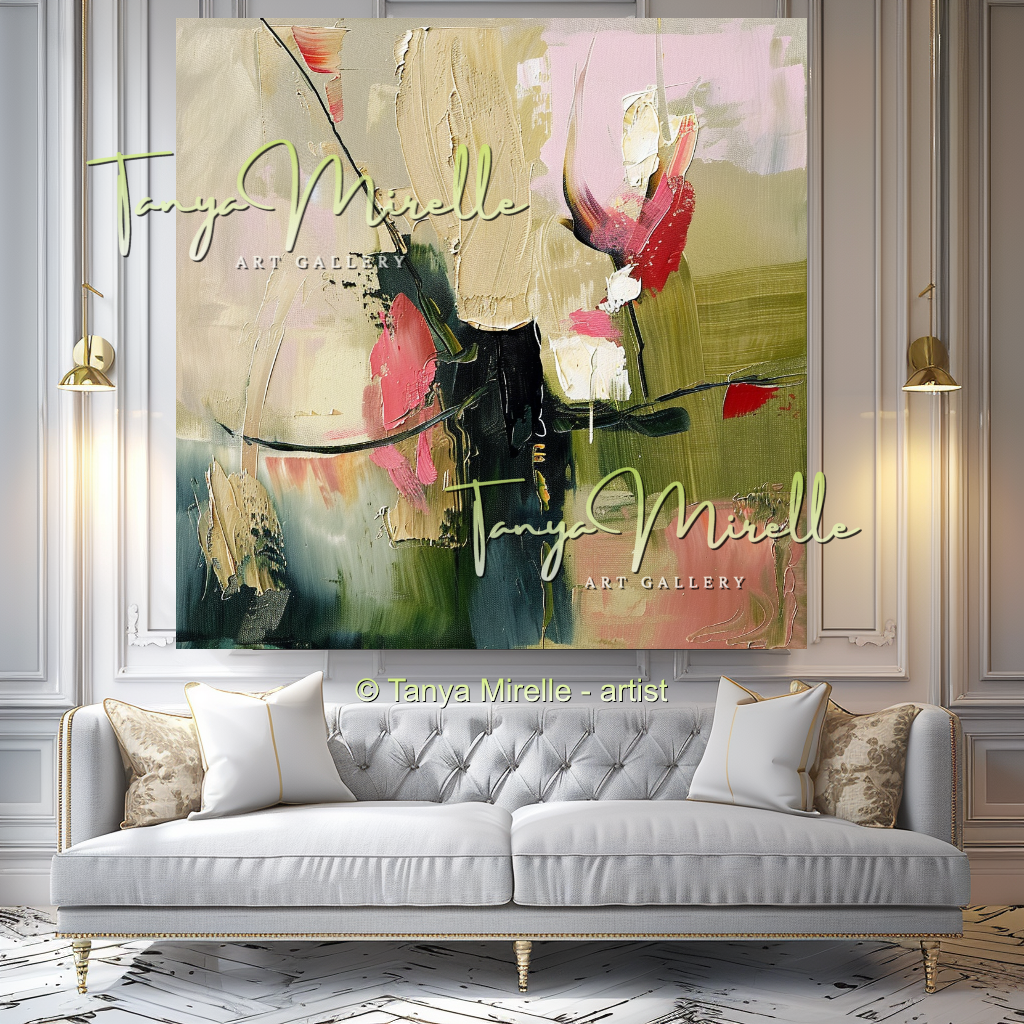 Elegant Floral Textured Canvas Artwork for Home #316