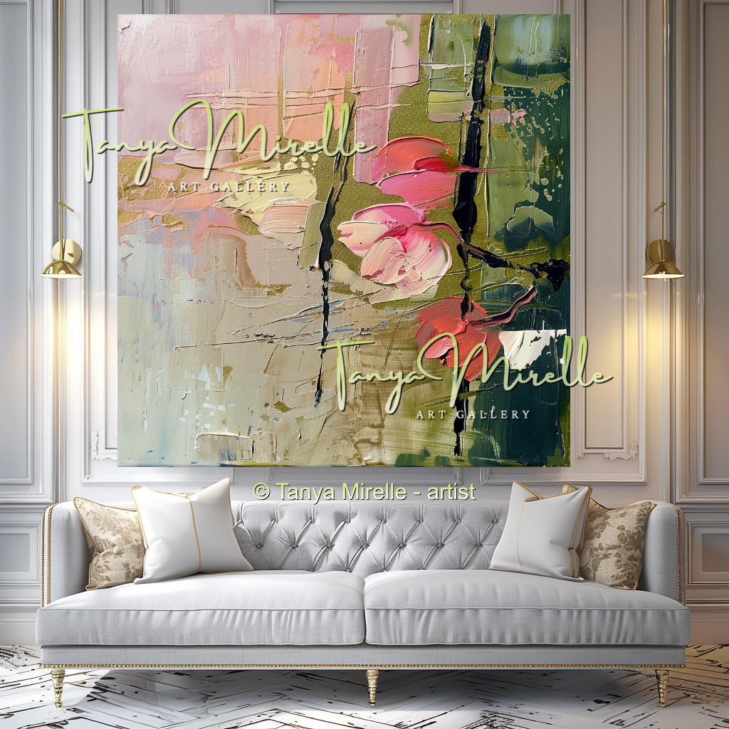 Elegant Floral Textured Canvas Artwork for Home #316