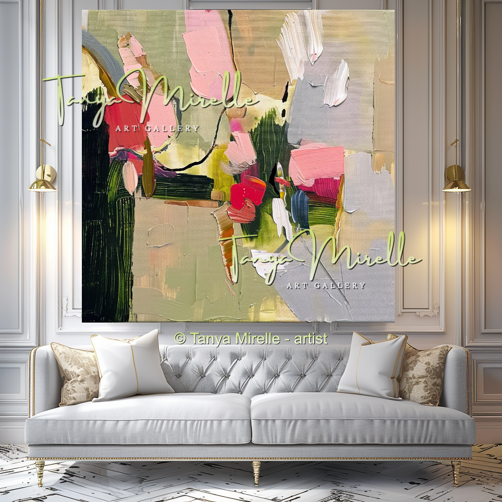 Contemporary Floral Oil Painting on Canvas #317