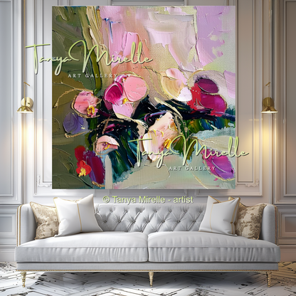 Modern Floral Abstract Wall Art for Living Room #308