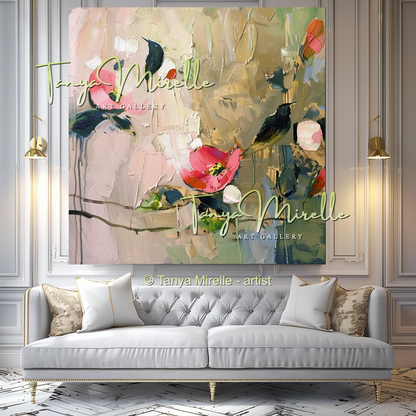 Contemporary Floral Oil Painting on Canvas #317