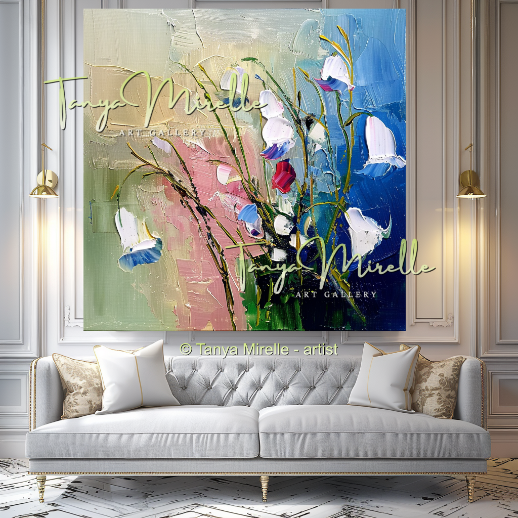 Impasto Floral Artwork for Living Room or Office #318