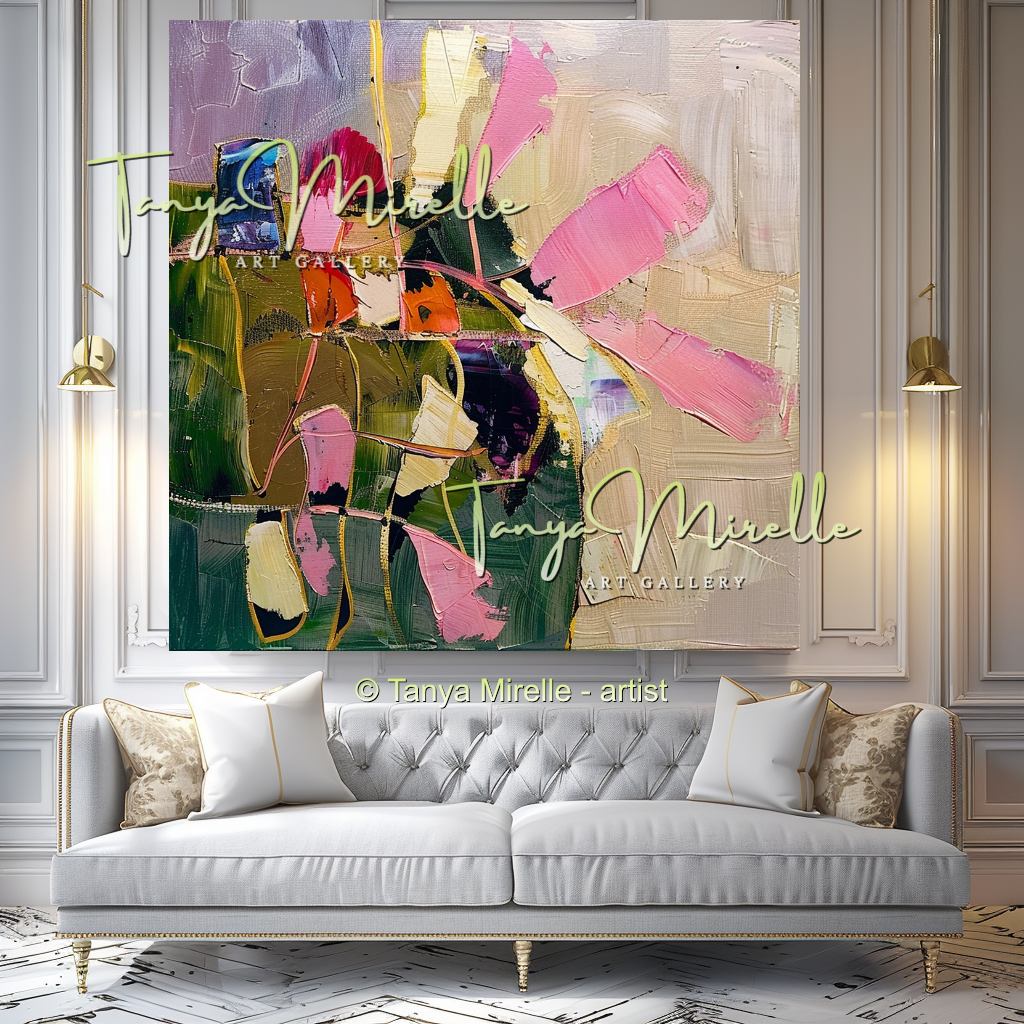 Modern Floral Abstract Wall Art for Living Room #308