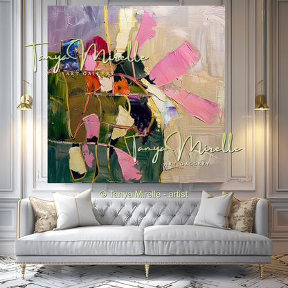 Modern Floral Abstract Wall Art for Living Room #308