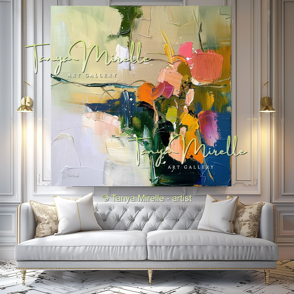 Luxury Floral Oil Painting for Bedroom or Hotel #321