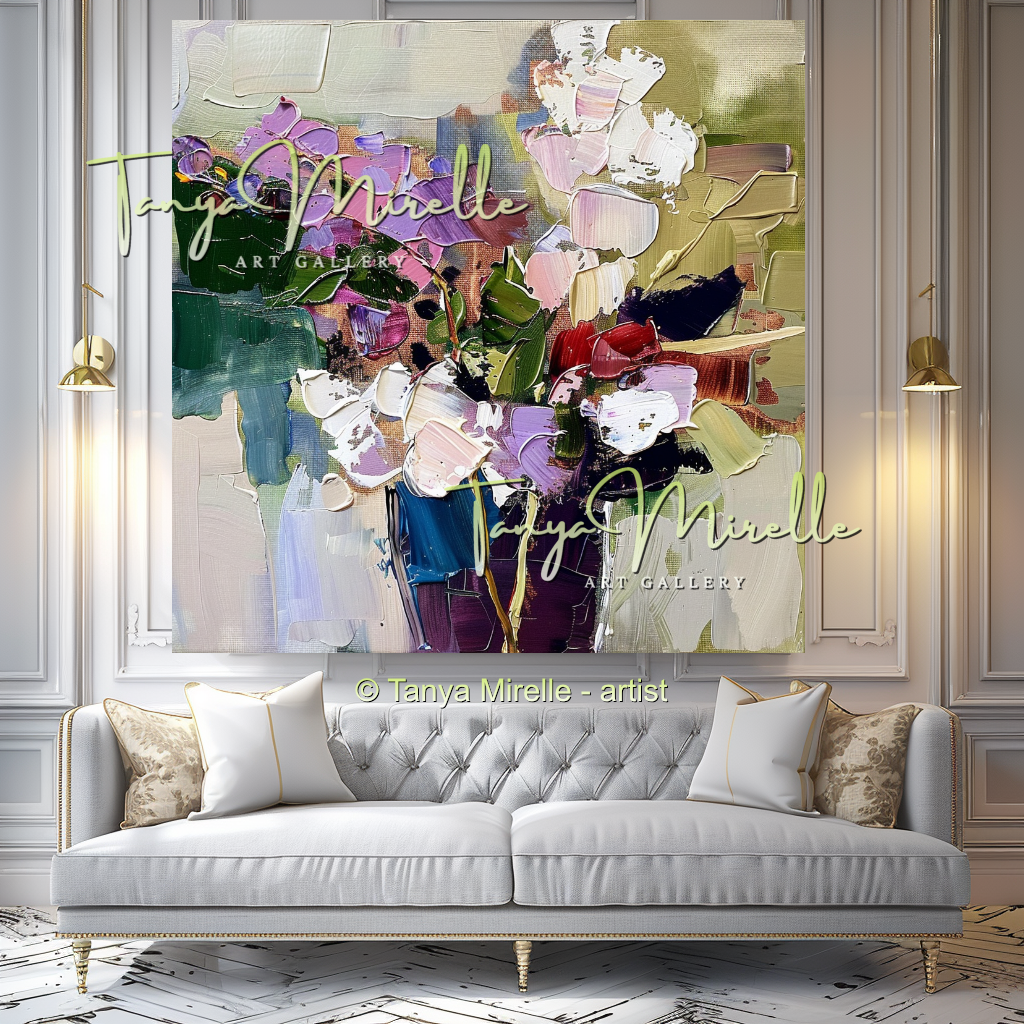 Original Flower Bouquet Oil Painting on Canvas #311